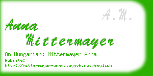 anna mittermayer business card